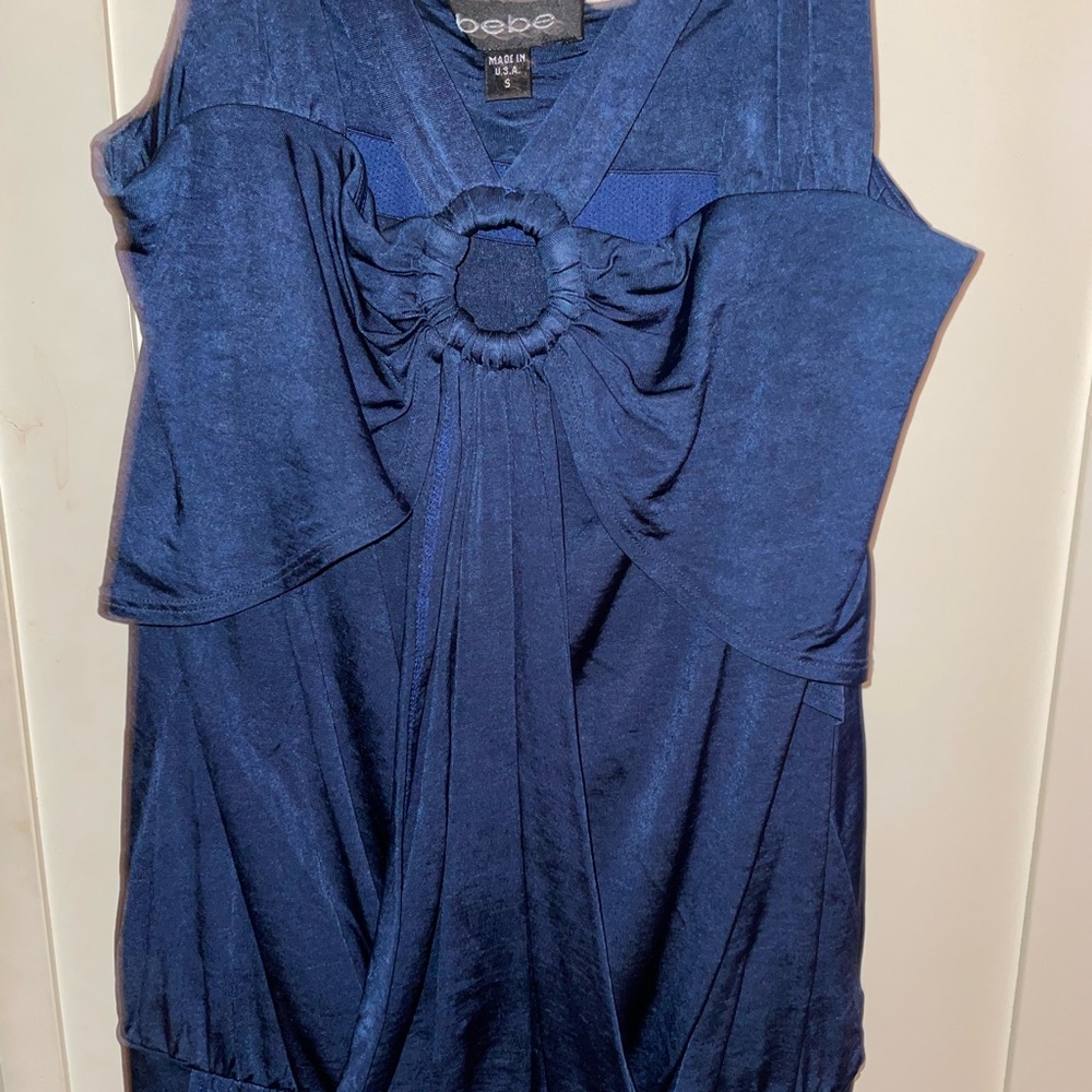 Navy blue Bebe keyhole braided strap top